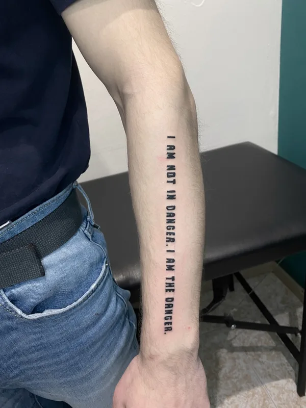 black lettering татуировка на forearm #40513 | Тату мастер Kir D.