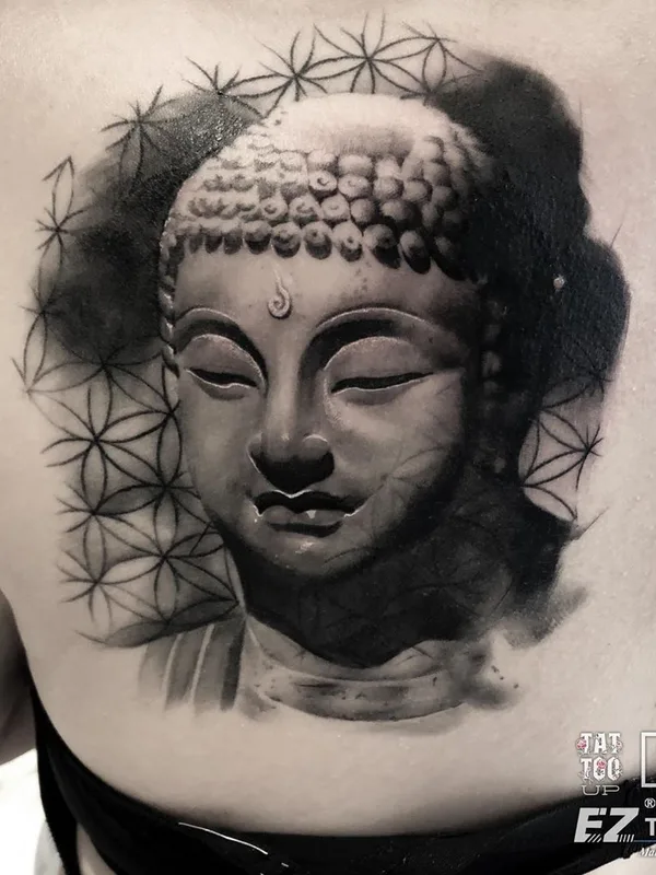 black and grey black and grey tattoo on upper back #36943 | Tattoo Artist Тимур Юзар