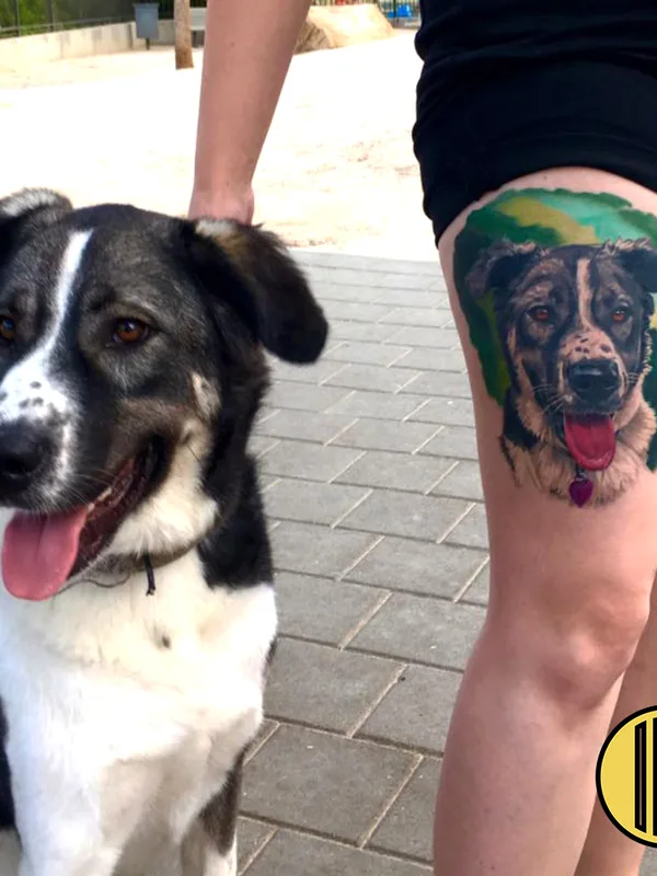 female color realism татуировка на thigh #72029 | Тату мастер Serjo Tattoo