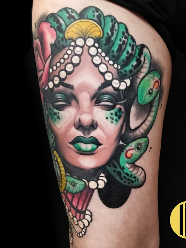 color neo traditional татуировка на thigh #72028 | Тату мастер Serjo Tattoo