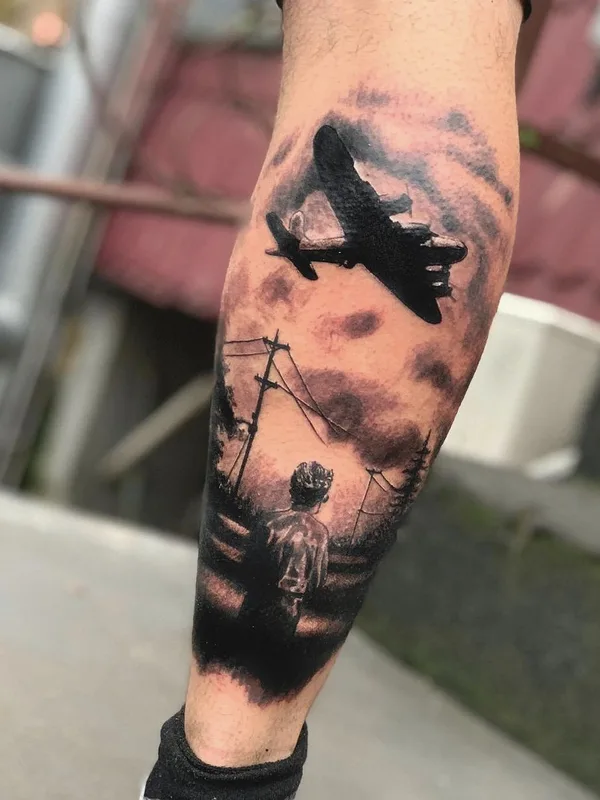 black and grey black and grey tatuaje en calf #42162 | Tatuador Владислав Бондаренко