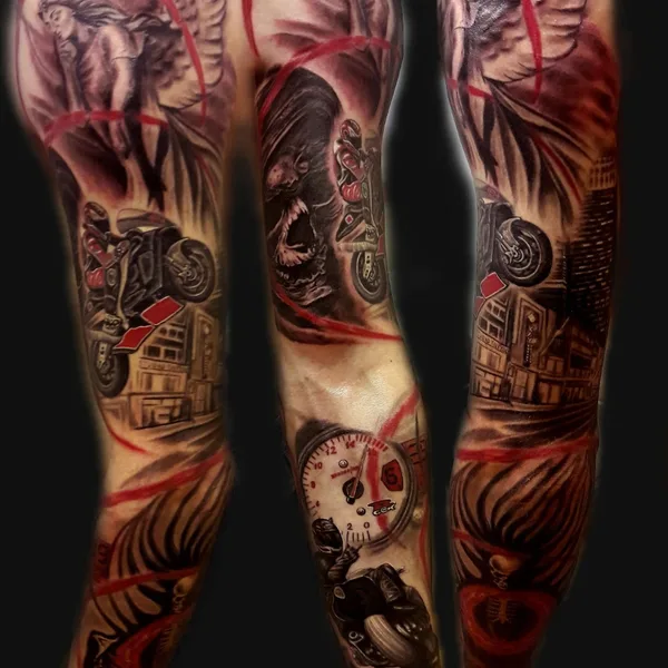 Trash Polka tattoo by Кузнецов Сергей in Тольятти