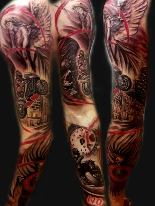 color realism татуировка на full sleeve #58807 | Тату мастер Кузнецов Сергей