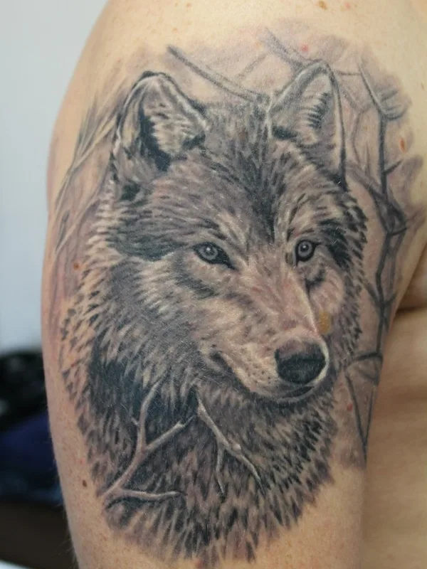 black and grey realism татуировка на shoulder #58814 | Тату мастер Кузнецов Сергей