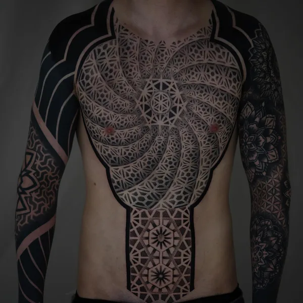 Ornamental tattoo by Handsmark in Helsinki