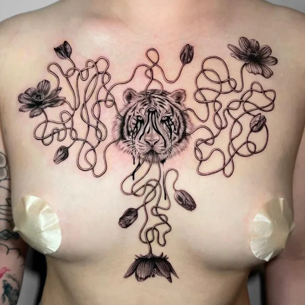 Illustrative tattoo by Poesis in Hamburg