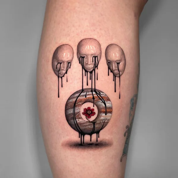 Illustrative tattoo by Poesis in Hamburg