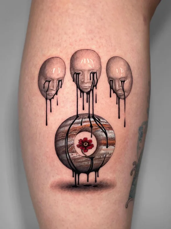 color surrealism Tatuagem em calf #59563 | Tatuador Poesis
