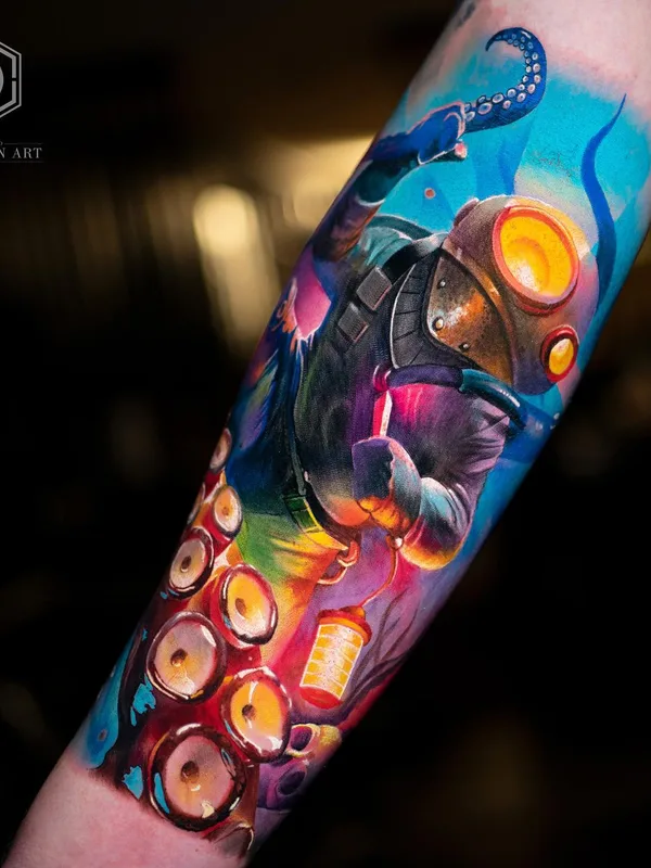 color realism tatouage sur forearm #59582 | Artiste tatoueur Jack Galan Art