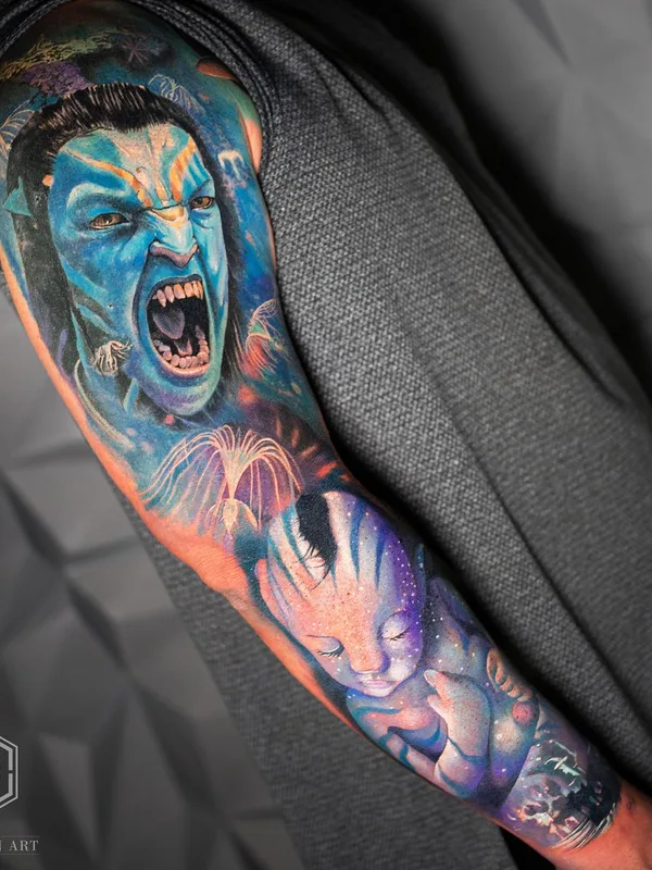 color realism tatouage sur full sleeve #59581 | Artiste tatoueur Jack Galan Art