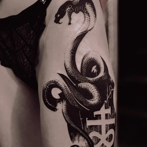 engraving tattoo by Антон Тычков in Moscow
