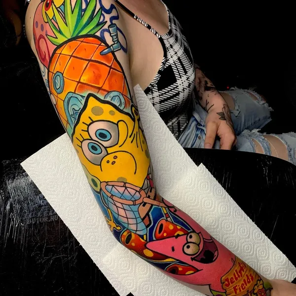 Illustrative tattoo by Csabi Kiss in Miskolc