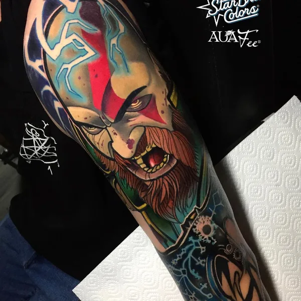 Illustrative tattoo by Csabi Kiss in Miskolc