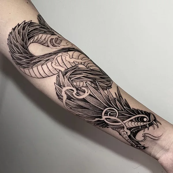 Graphic tattoo by Erick Cuevas in Guadalajara