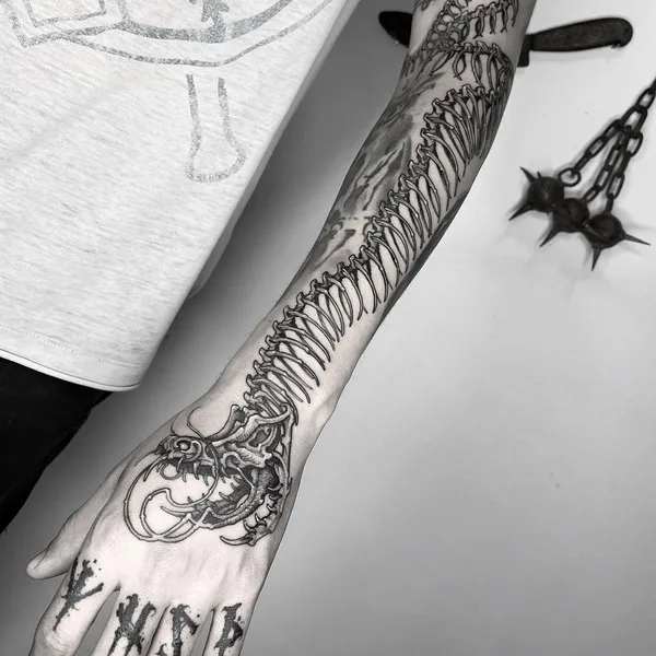 Graphic tattoo by Erick Cuevas in Guadalajara