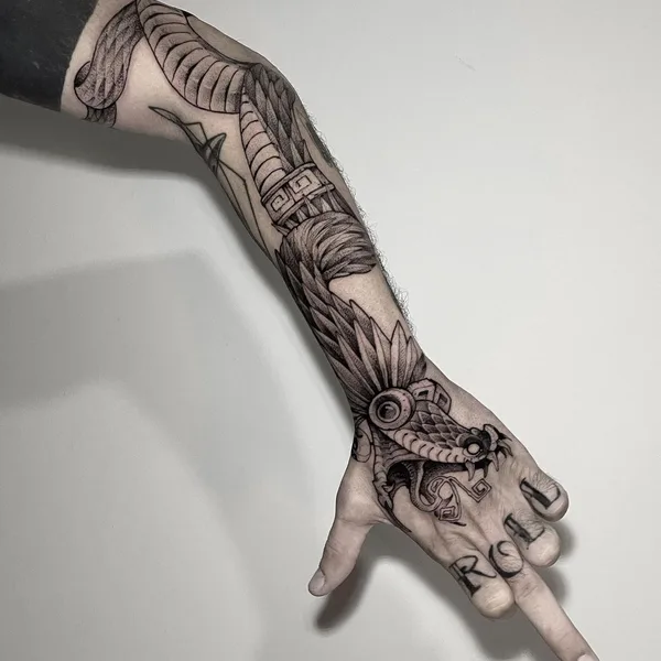 Graphic tattoo by Erick Cuevas in Guadalajara
