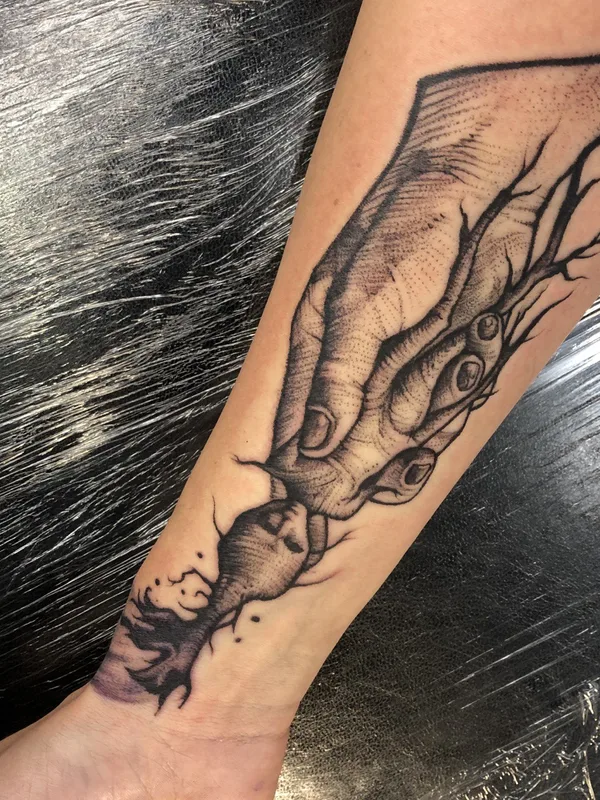 black and grey blackwork Tatuagem em forearm #74505 | Tatuador Леонид Изгин