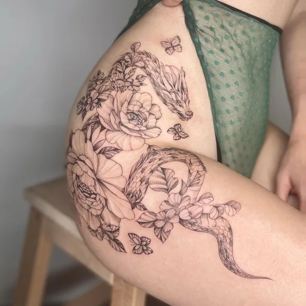 Fine Line tattoo by Yana Yakovyna in Dubai