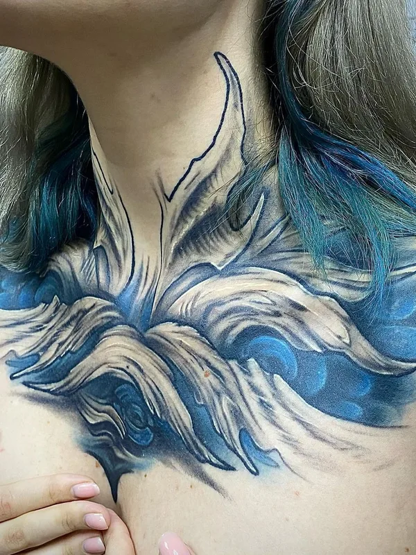 female color watercolor Tatuaggio su chest #50362 | Tatuatore Кирилл Туракалин