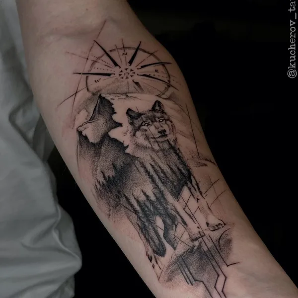 Graphic tattoo by Андрей Кучеров in Казань