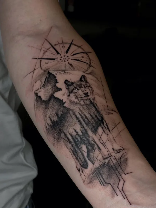 black and grey sketch татуировка на forearm #50390 | Тату мастер Андрей Кучеров