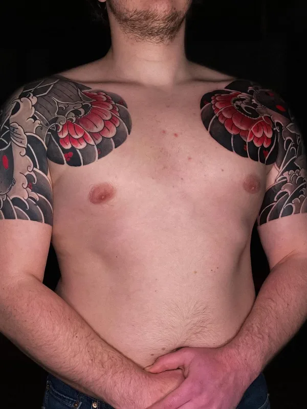 male color japanese tattoo auf full sleeve #50398 | Tätowierer Илья Дин