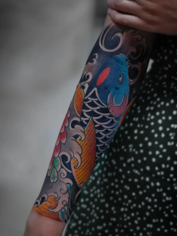 color japanese tattoo auf forearm #50403 | Tätowierer Илья Дин
