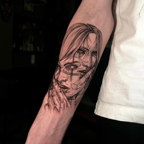 Graphic tattoo by Nek.tattoo in Казань