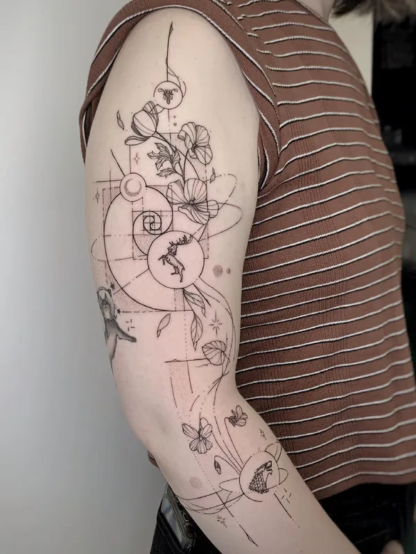 female black linework Tatuagem em forearm #52981 | Tatuador Миша Нечаев