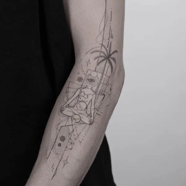 Geometric tattoo by Миша Нечаев in Berlin