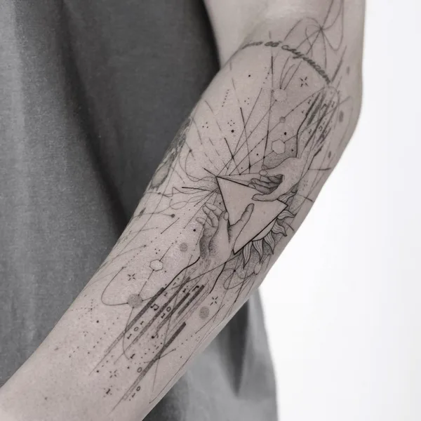 Geometric tattoo by Миша Нечаев in Berlin