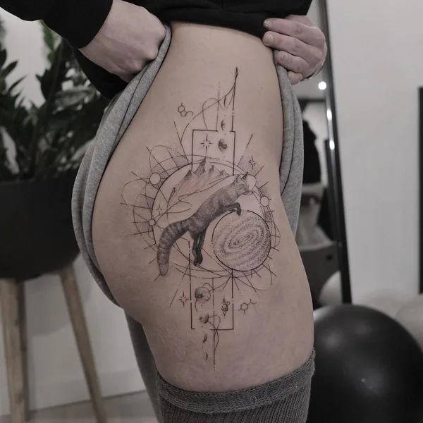 Geometric tattoo by Миша Нечаев in Berlin