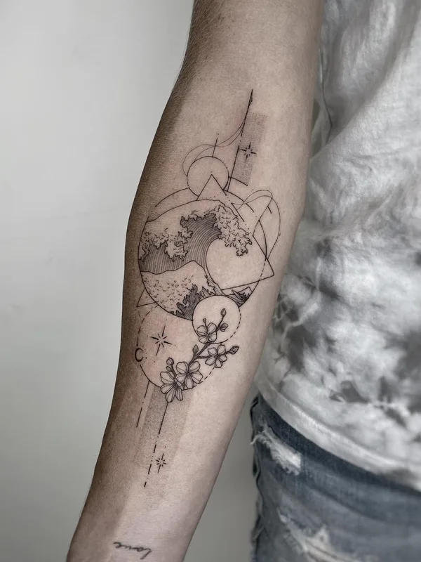 black linework Tatuagem em forearm #52979 | Tatuador Миша Нечаев