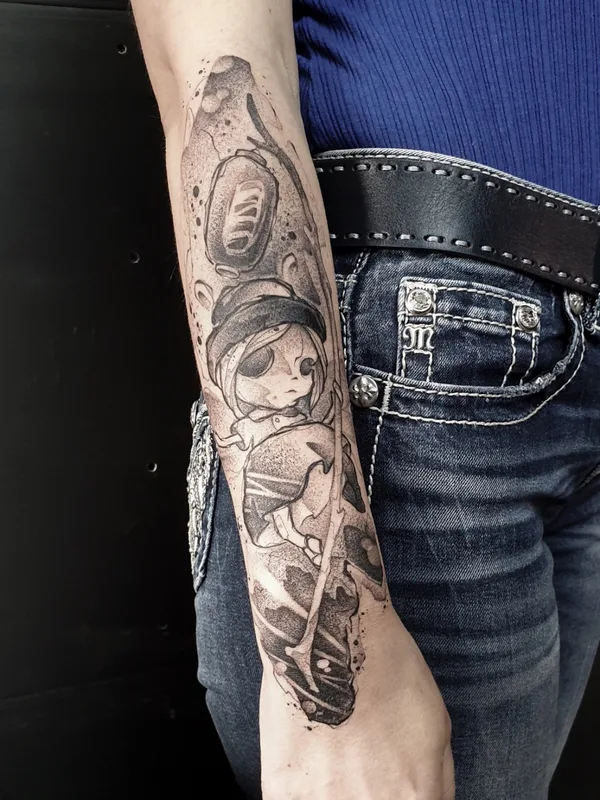 black and grey blackwork татуировка на forearm #53570 | Тату мастер Sasha zPoint
