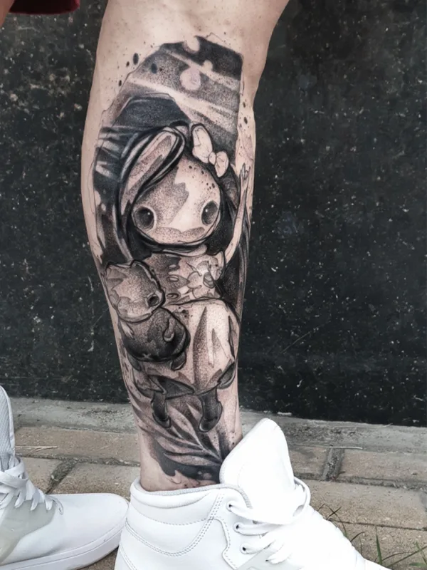 black and grey black and grey татуировка на calf #53568 | Тату мастер Sasha zPoint
