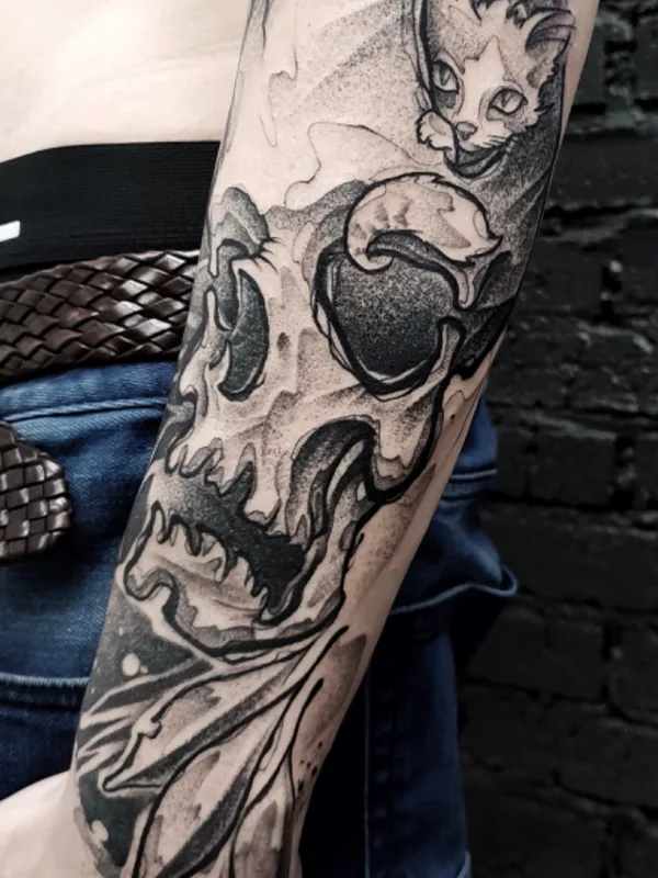 black and grey sketch татуировка на forearm #53562 | Тату мастер Sasha zPoint