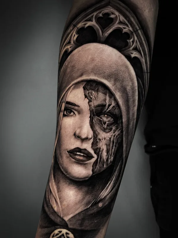black and grey realism татуировка на forearm #66155 | Тату мастер Владимир Максимов