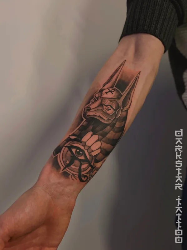 male black graphic татуировка на forearm #67808 | Тату мастер Dmitry Gerasimchuk