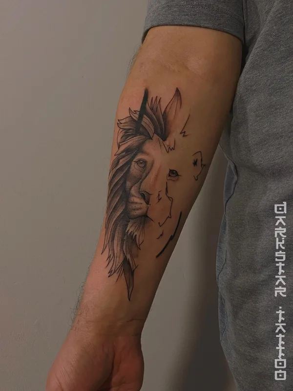 male black graphic татуировка на forearm #67810 | Тату мастер Dmitry Gerasimchuk