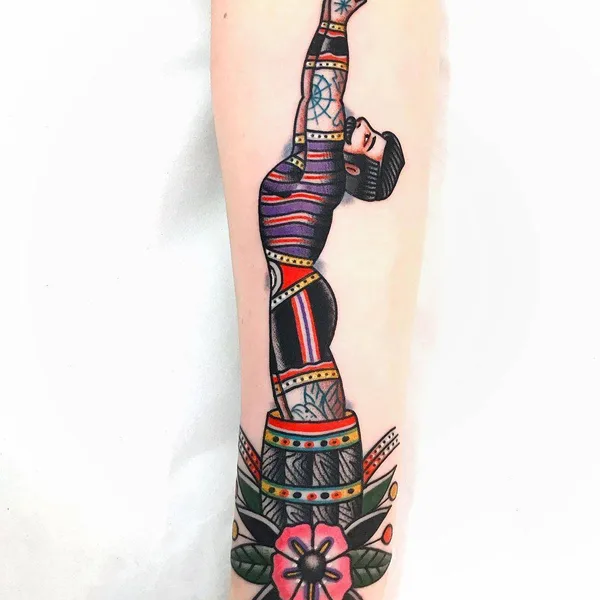Traditional tattoo by Dani Queipo in London