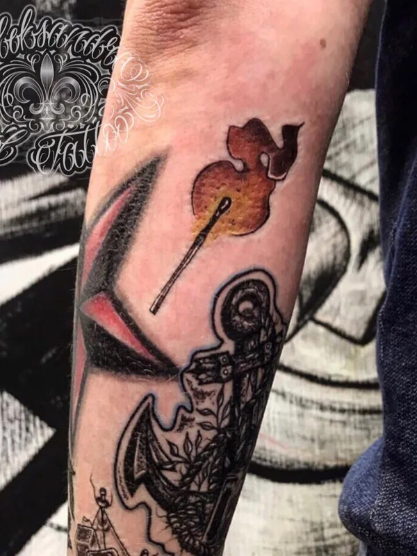 black and grey illustrative татуировка на forearm #30381 | Тату мастер Rydakova Alexandra