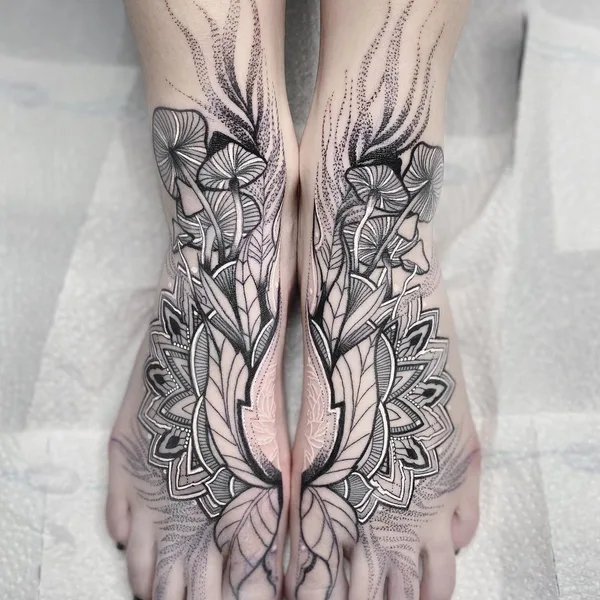 Graphic tattoo by Jessica Svartvit in Westerstetten