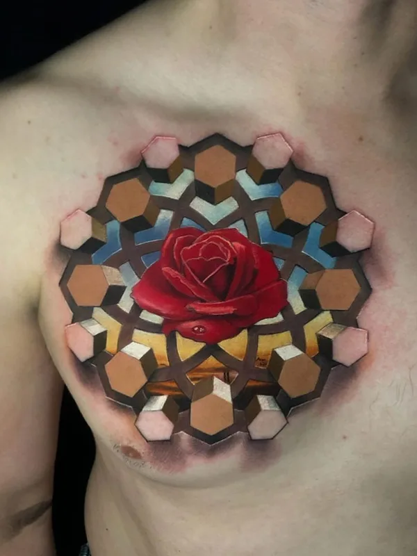 male color realism tattoo on chest #40035 | Tattoo Artist Jesse Rix