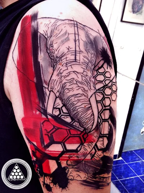 color abstract Tatuagem em upper arm #40535 | Tatuador CMTattoos