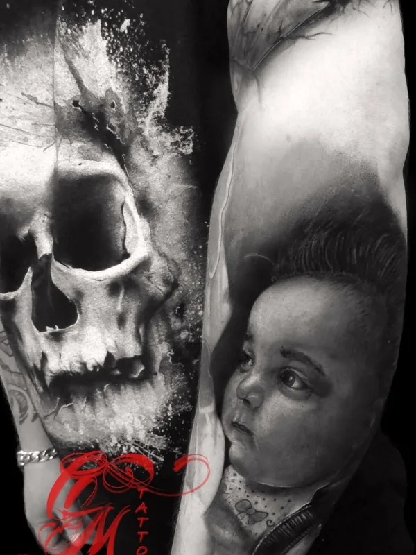black and grey realism Tatuagem em full sleeve #40539 | Tatuador CMTattoos