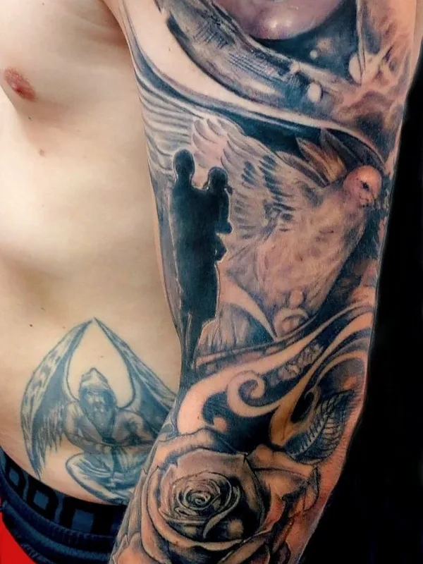 male black and grey realism Tatuagem em full sleeve #40540 | Tatuador CMTattoos