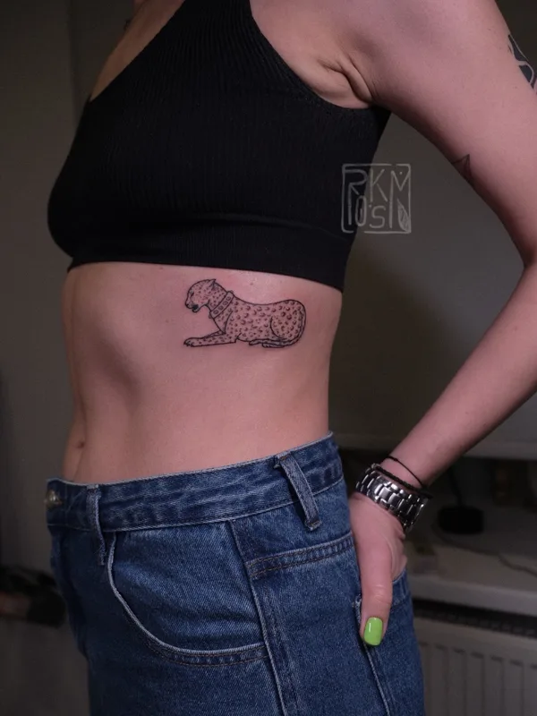 female black linework татуировка на side #70480 | Тату мастер PolinaRoksman