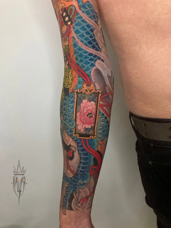 male color japanese татуировка на full sleeve #70522 | Тату мастер Виталий Канащенков