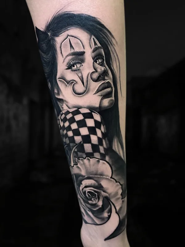 female black and grey black and grey 타투 부위 forearm #56004 | 타투이스트 Михаил Макеев