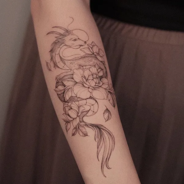 Feminine tattoo by Krysz in Wrocław